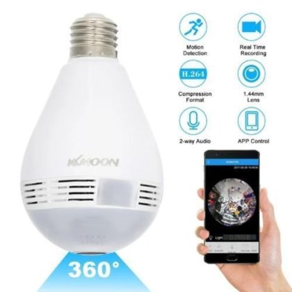Panoramic Camera Wireless Light Bulb Ip Camera Wifi (360 Degree Camera)