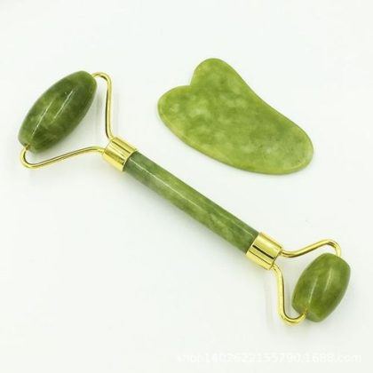 Jade Roller And Gua Sha Face Set For Facial Massage